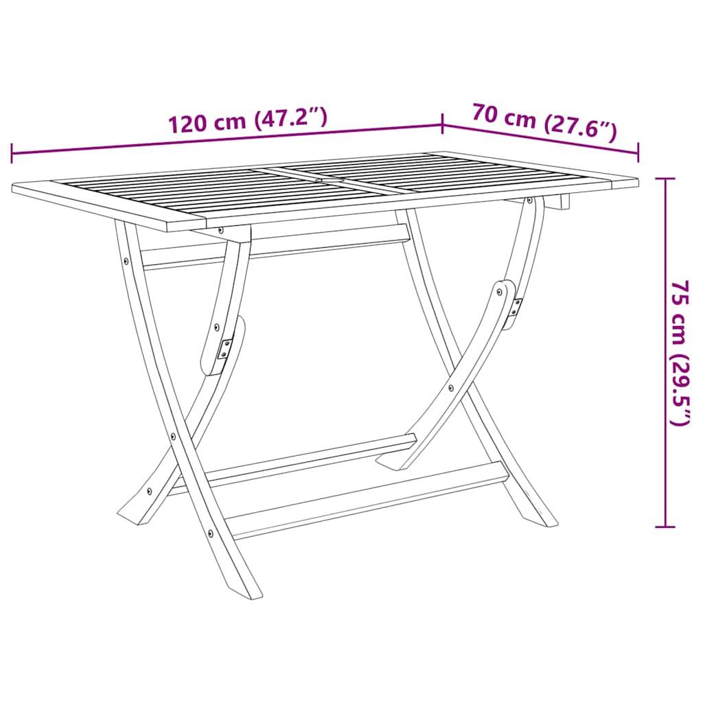 Vidaxl - Ensemble à manger d'extérieur pliable 5pcs Bois d'acacia solide vidaXL 44056 - Imagen 3