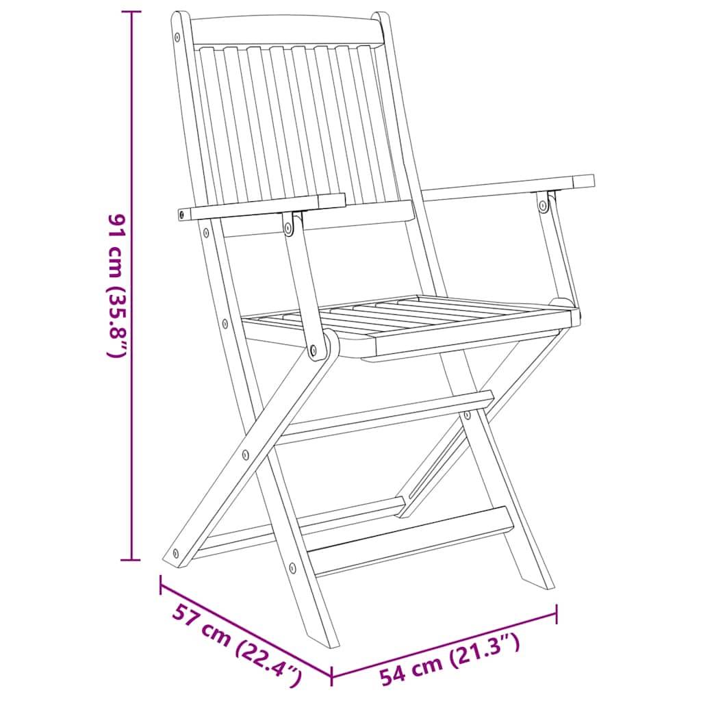 Vidaxl - Ensemble à manger d'extérieur pliable 5pcs Bois d'acacia solide vidaXL 44056 - Imagen 8