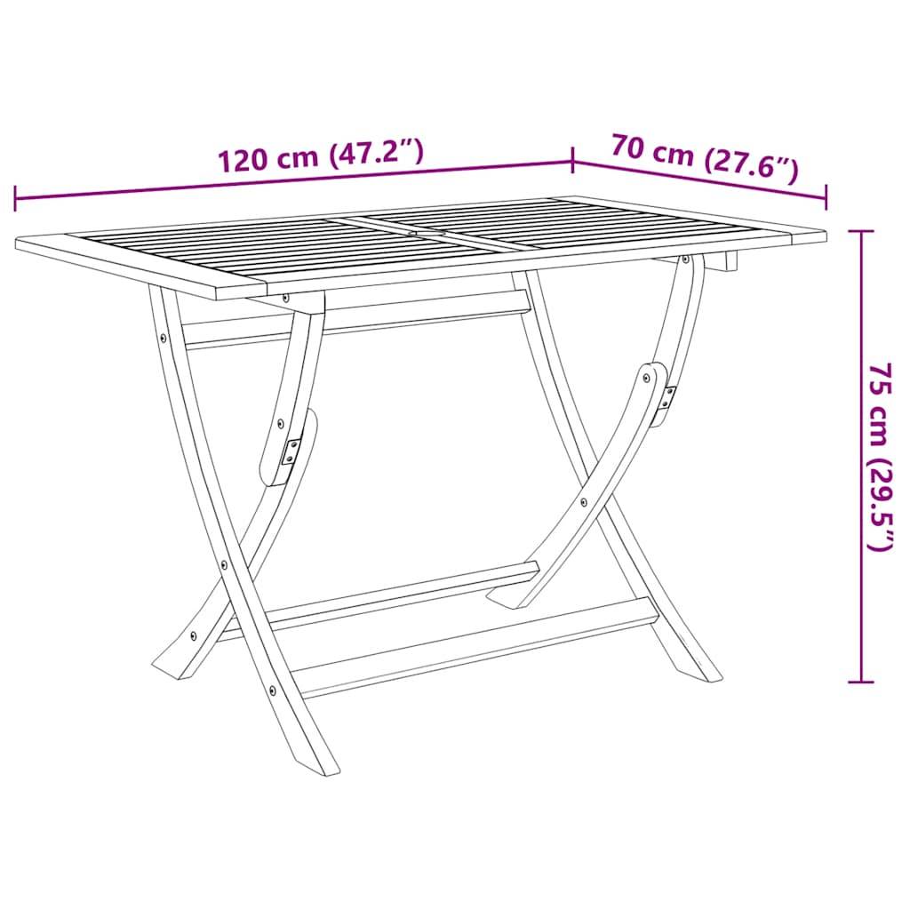 Vidaxl - Ensemble à manger d'extérieur pliable 5pcs Bois d'acacia solide vidaXL 44056 - Imagen 7