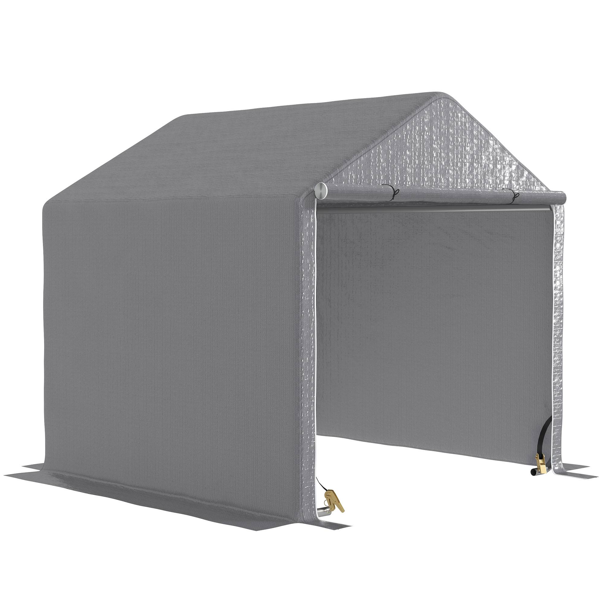 Outsunny - Abri vélo extérieur 2x2x2m imperméable résistant UV stockage vélo moto outils acier galvanisé gris - Outsunny - Image 1