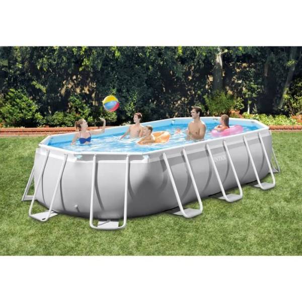 Intex - Kit Piscine hors sol tubulaire INTEX - Pris Frame - 503 x 274 x 122 cm - Ovale (Pompe, bâche, tapis de sol et échelle) - 26796 - Image 2