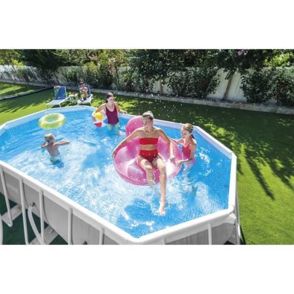 Intex - Kit Piscine hors sol tubulaire INTEX - Pris Frame - 503 x 274 x 122 cm - Ovale (Pompe, bâche, tapis de sol et échelle) - 26796 - Image 3
