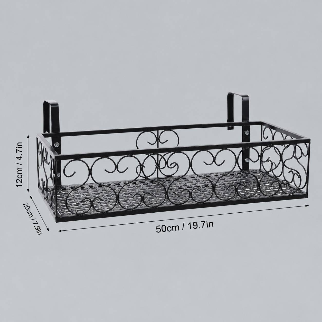 Support Solide Support Pot de Fleurs Suspendu Balcon Rampe Fer Crochet Amovible Décoration Jardin - Image 9