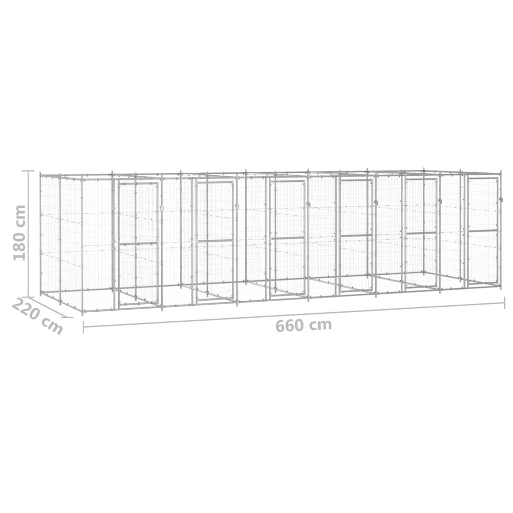 Vidaxl - Chenil extérieur Acier galvanisé 14,52 m² vidaXL 3082286 - Imagen 3