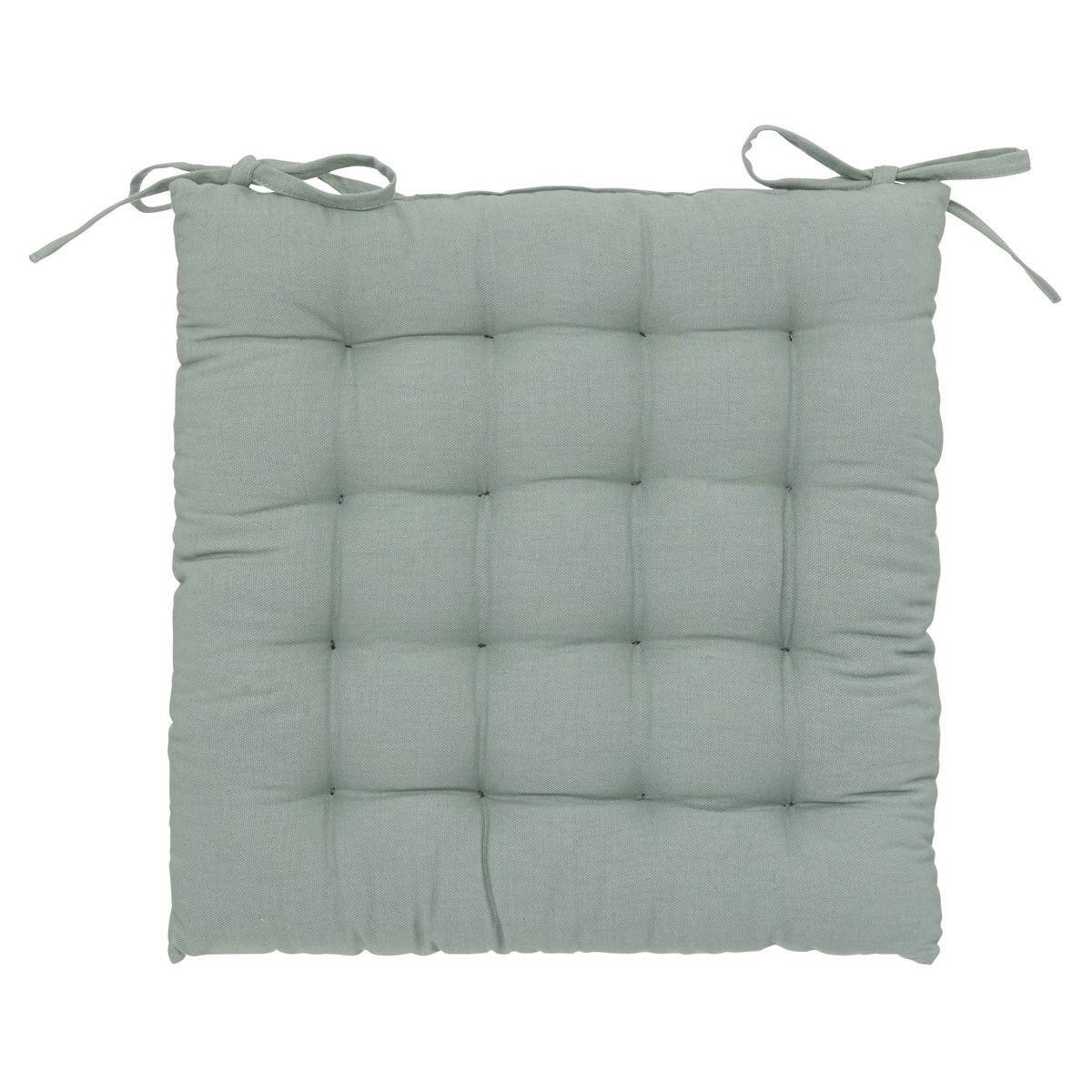Lot de 2 Galettes de chaise en Coton Vert Céladon 38 x 38 cm - Imagen 3