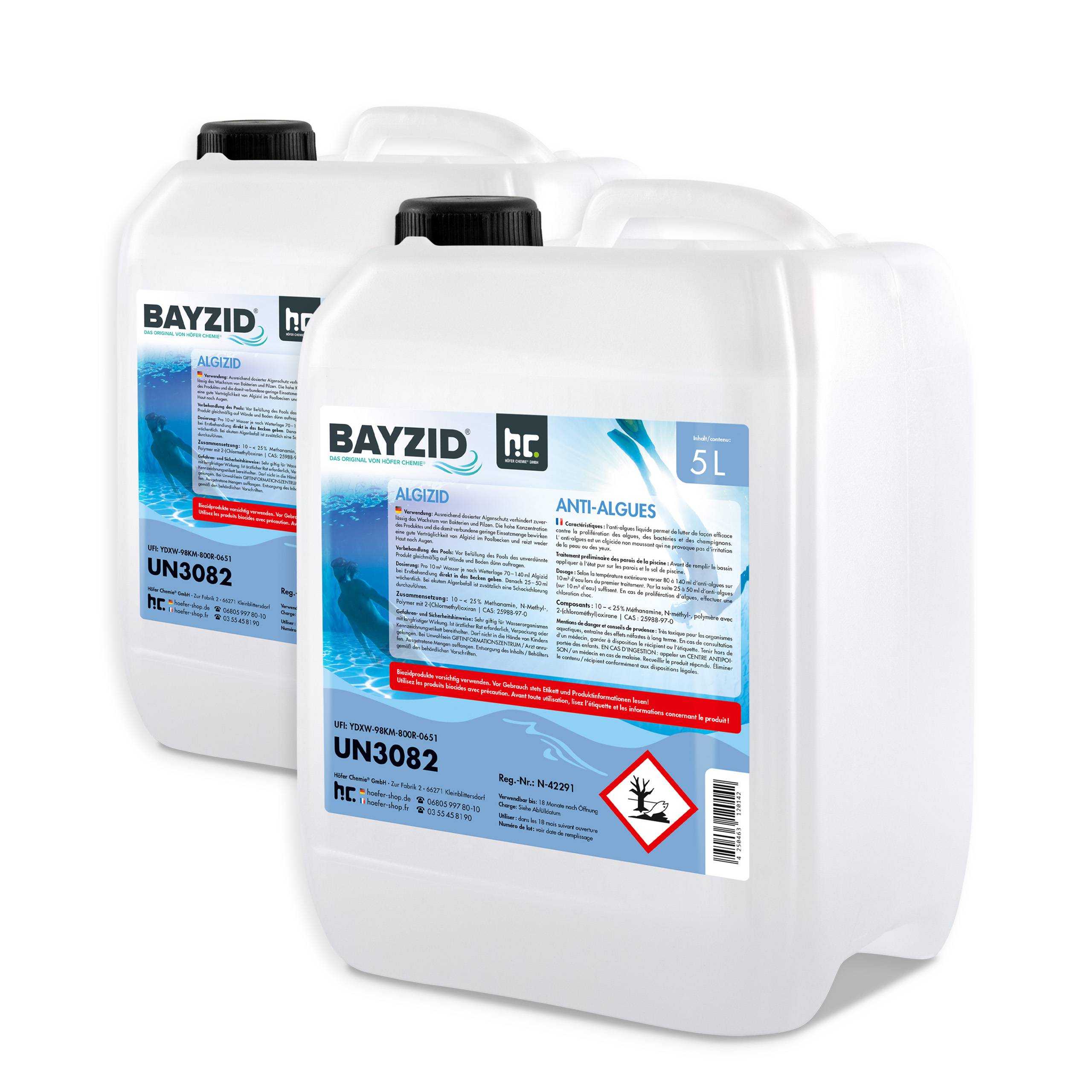 Anti-algues BAYZID® en bidon de 5 L x 2 - Image 1