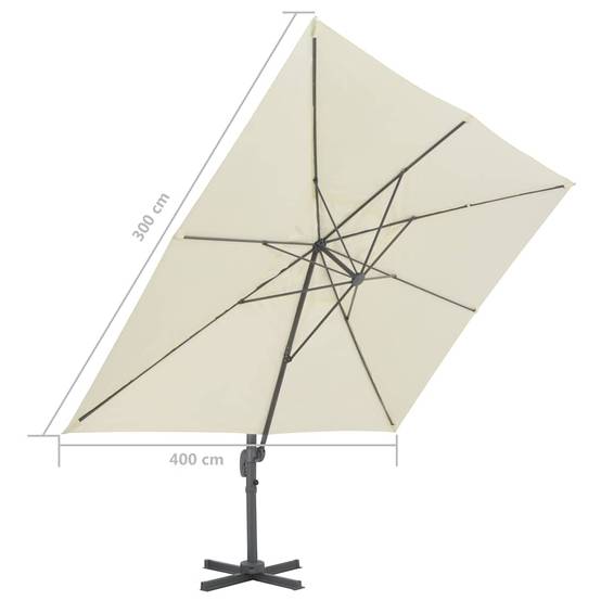 PANGIVO - Parasol déporté aluminium sable 400 x 300 x 268 cm - PANGIVO - Image 9