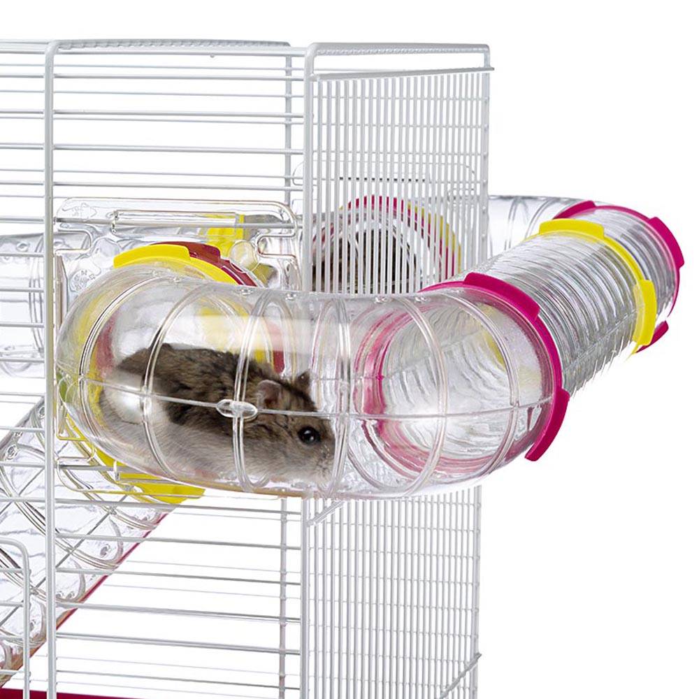 Ferplast - FERPLAST Cage pour Rongeurs LAURA pour Hamsters, en Métal, Accessoires inclus : Mangeoire, Abreuvoir, Maison, Roue, Étagère, Jeu de Tubes. - Imagen 6