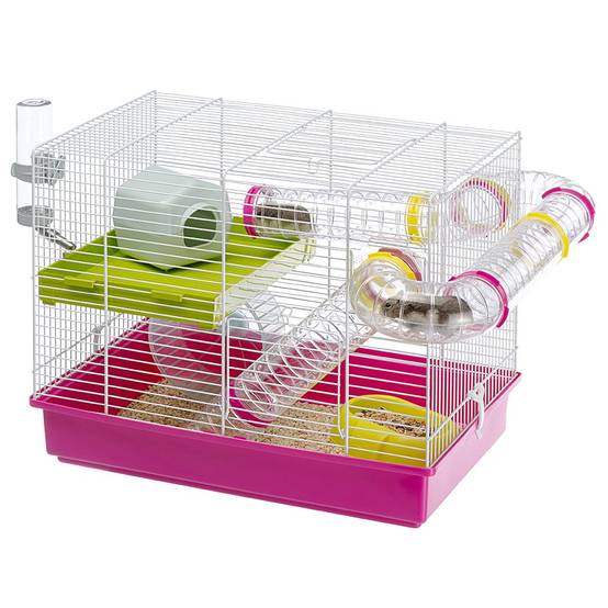 Ferplast - FERPLAST Cage pour Rongeurs LAURA pour Hamsters, en Métal, Accessoires inclus : Mangeoire, Abreuvoir, Maison, Roue, Étagère, Jeu de Tubes. - Imagen 5