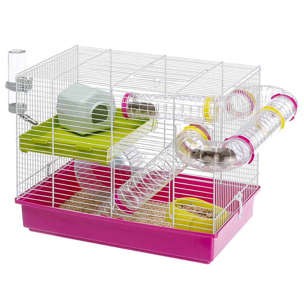Ferplast - FERPLAST Cage pour Rongeurs LAURA pour Hamsters, en Métal, Accessoires inclus : Mangeoire, Abreuvoir, Maison, Roue, Étagère, Jeu de Tubes. - Imagen 5