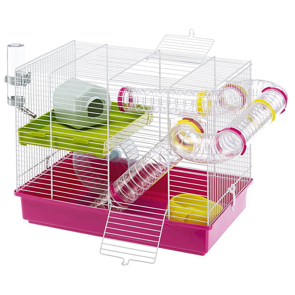 Ferplast - FERPLAST Cage pour Rongeurs LAURA pour Hamsters, en Métal, Accessoires inclus : Mangeoire, Abreuvoir, Maison, Roue, Étagère, Jeu de Tubes. - Imagen 8