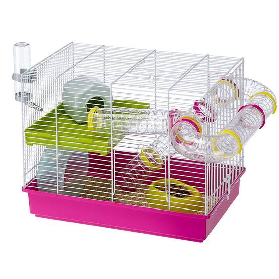 Ferplast - FERPLAST Cage pour Rongeurs LAURA pour Hamsters, en Métal, Accessoires inclus : Mangeoire, Abreuvoir, Maison, Roue, Étagère, Jeu de Tubes. - Imagen 1