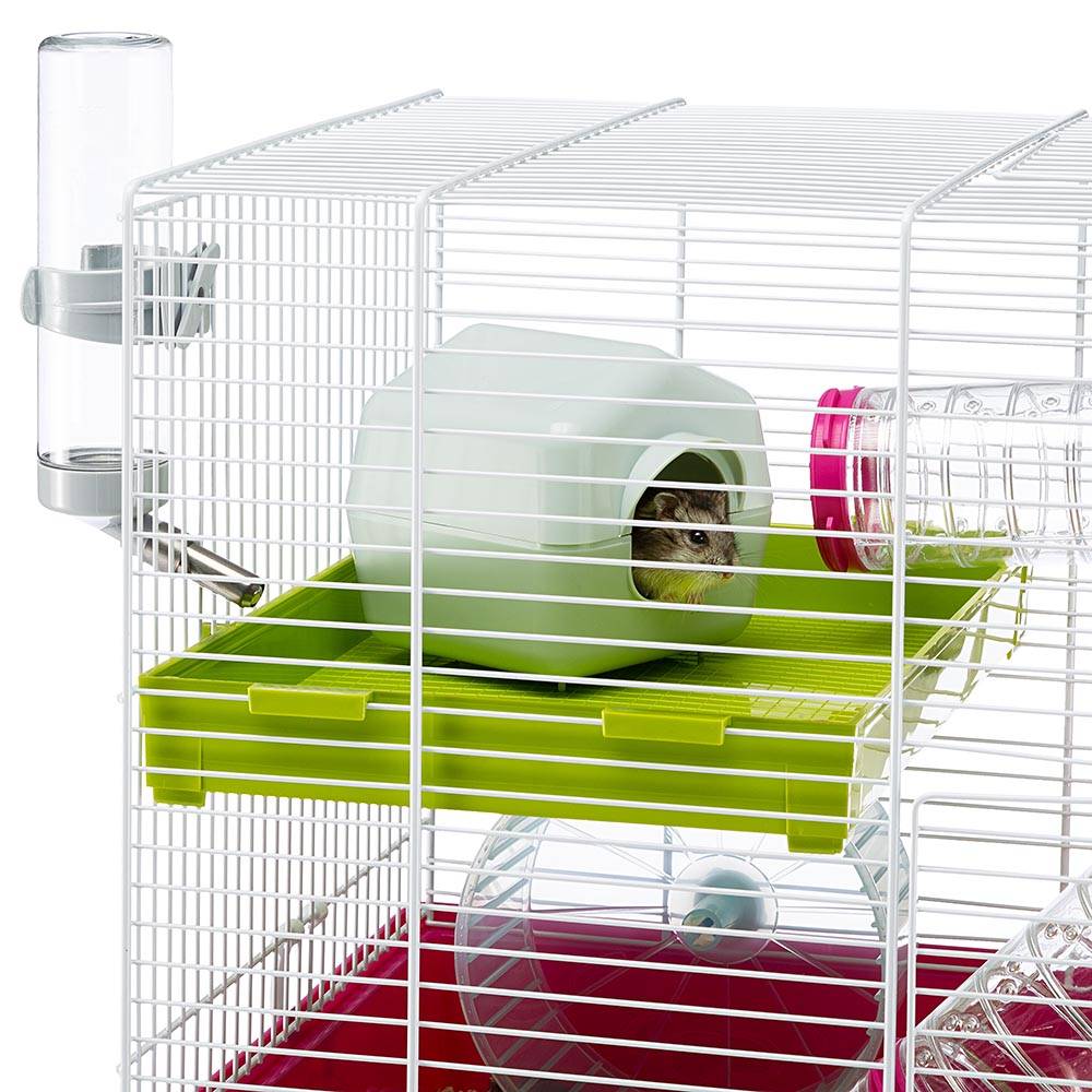 Ferplast - FERPLAST Cage pour Rongeurs LAURA pour Hamsters, en Métal, Accessoires inclus : Mangeoire, Abreuvoir, Maison, Roue, Étagère, Jeu de Tubes. - Imagen 4