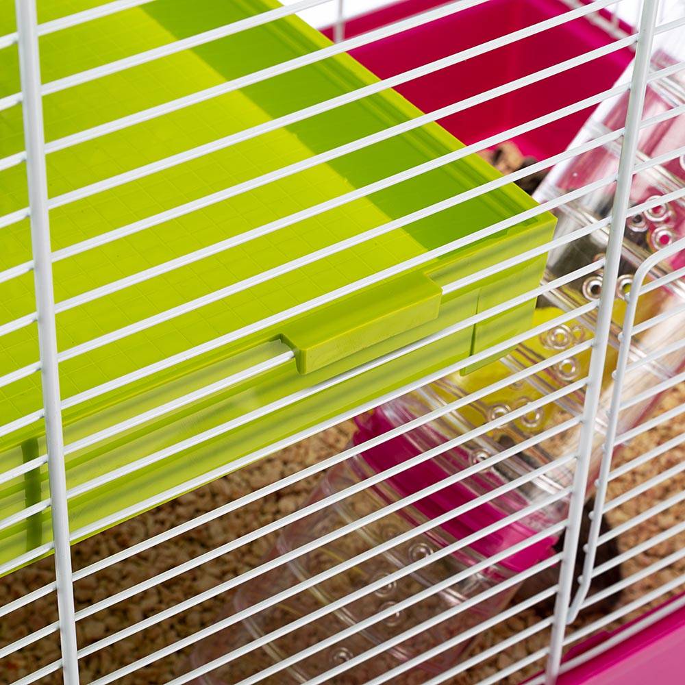 Ferplast - FERPLAST Cage pour Rongeurs LAURA pour Hamsters, en Métal, Accessoires inclus : Mangeoire, Abreuvoir, Maison, Roue, Étagère, Jeu de Tubes. - Imagen 7
