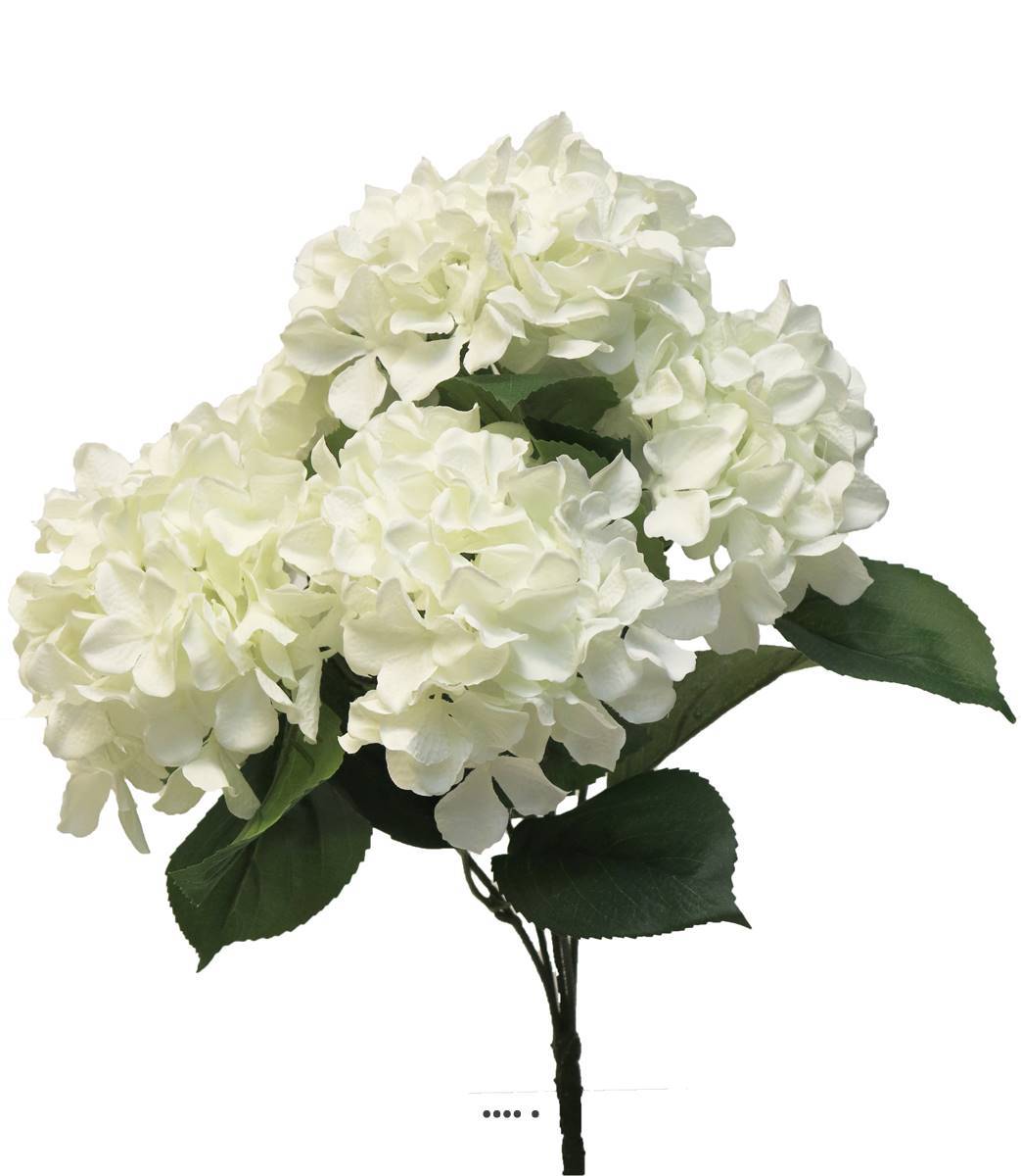Artificielles - Bouquet d&rsquo;Hortensia artificiel en branche, H 45 cm Crème - BEST - couleur: Crème - Imagen 2