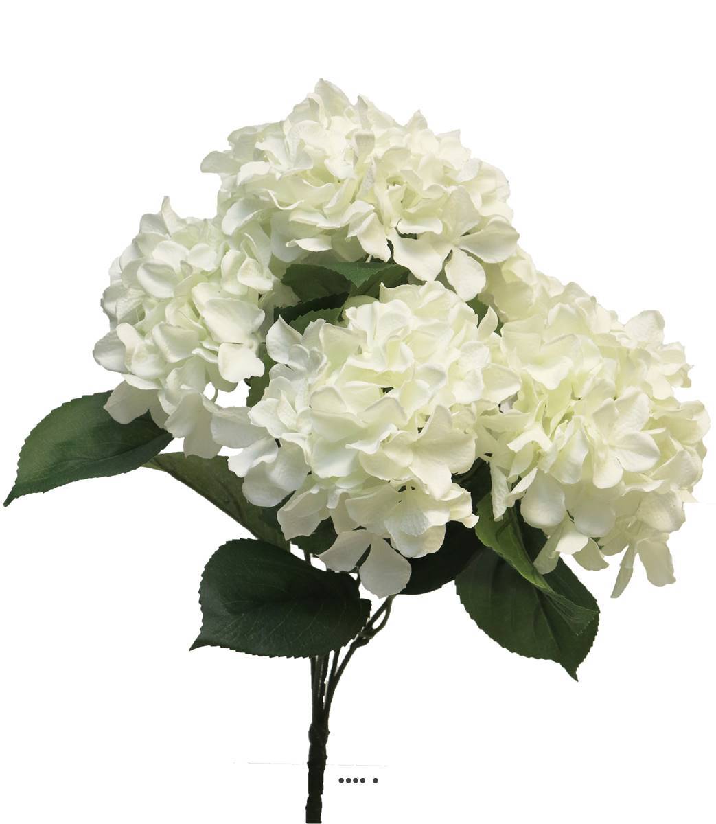 Artificielles - Bouquet d&rsquo;Hortensia artificiel en branche, H 45 cm Crème - BEST - couleur: Crème - Imagen 3