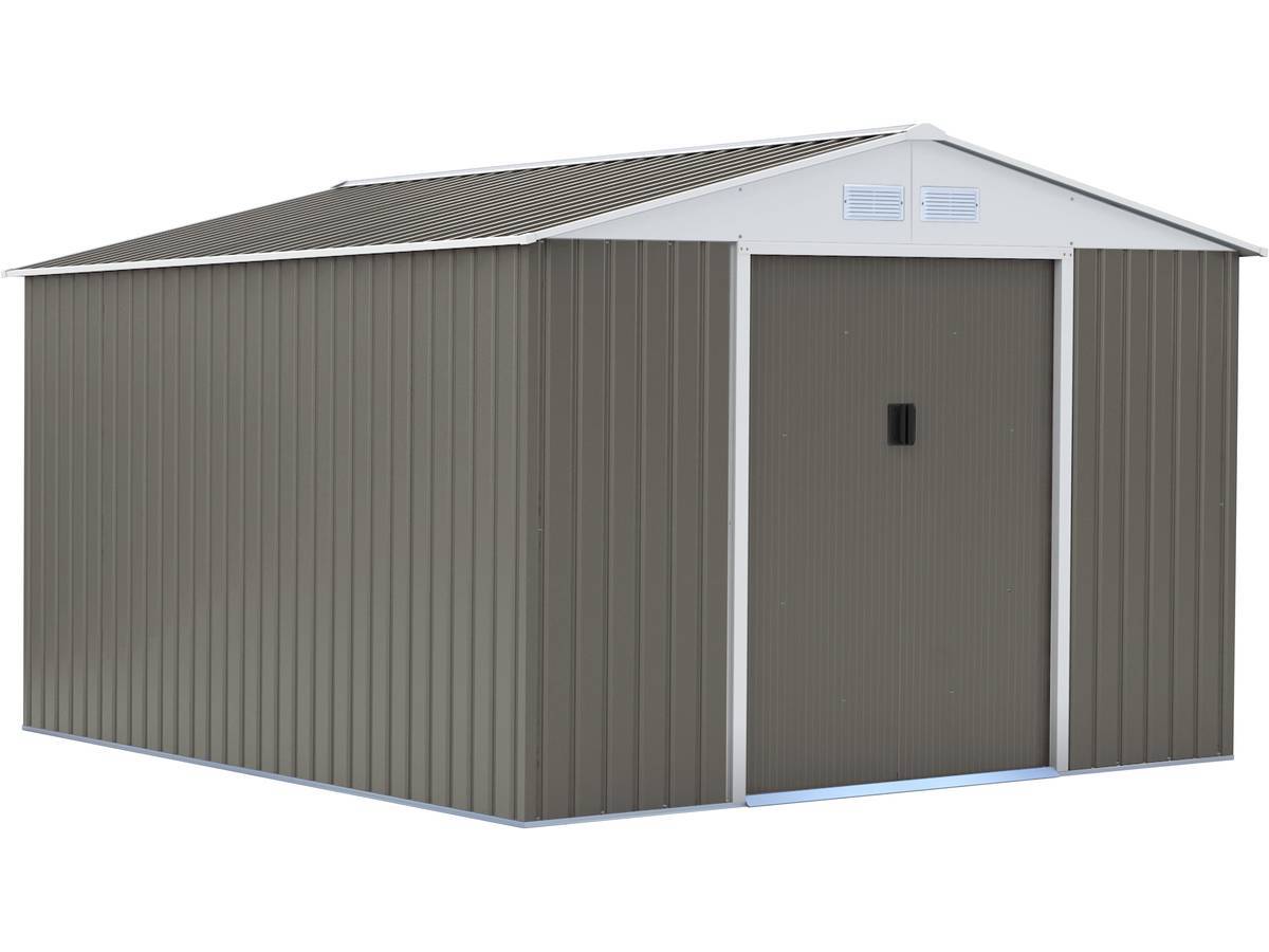 Habitat Et Jardin - Abri De Jardin Métal "dallas" 15,16 M² Avec Abri Bûche - Taupe -habitat Et Jardin - Imagen 2
