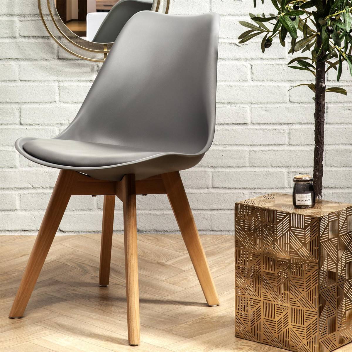 ALTOBUY - Lot de 2 Chaises Scandinaves Grises - MEDALINE - Image 4