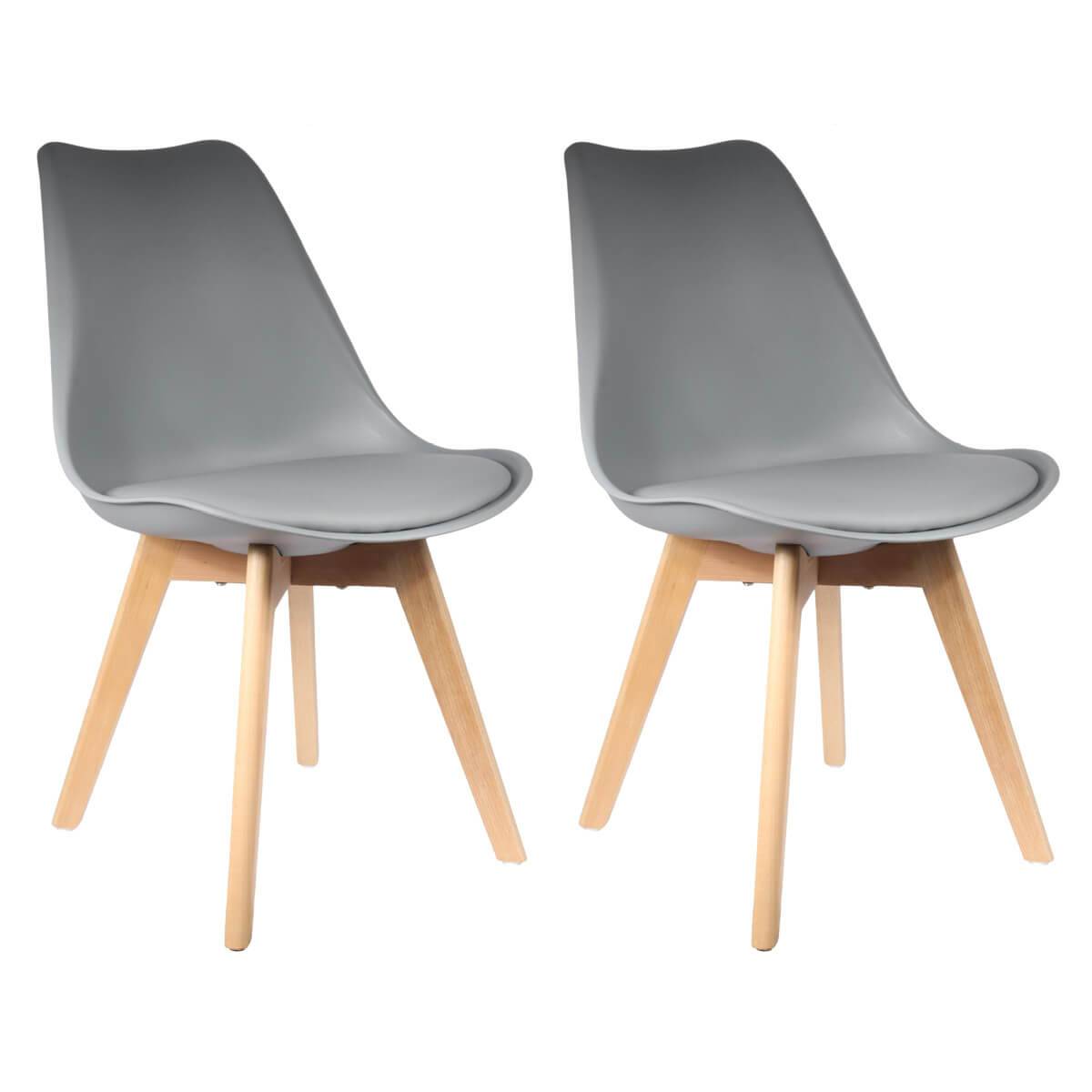 ALTOBUY - Lot de 2 Chaises Scandinaves Grises - MEDALINE - Image 1