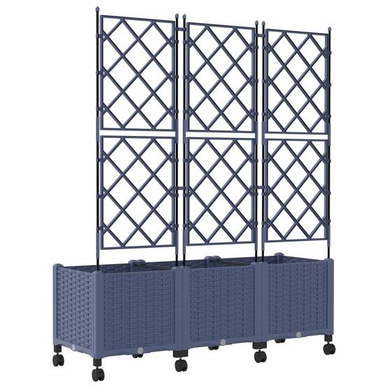 ComfortXL - Jardinière treillis avec roues polypropylène grand volume racinaire 120x40x149cm gris - ComfortXL Outdoor Living - Image 4