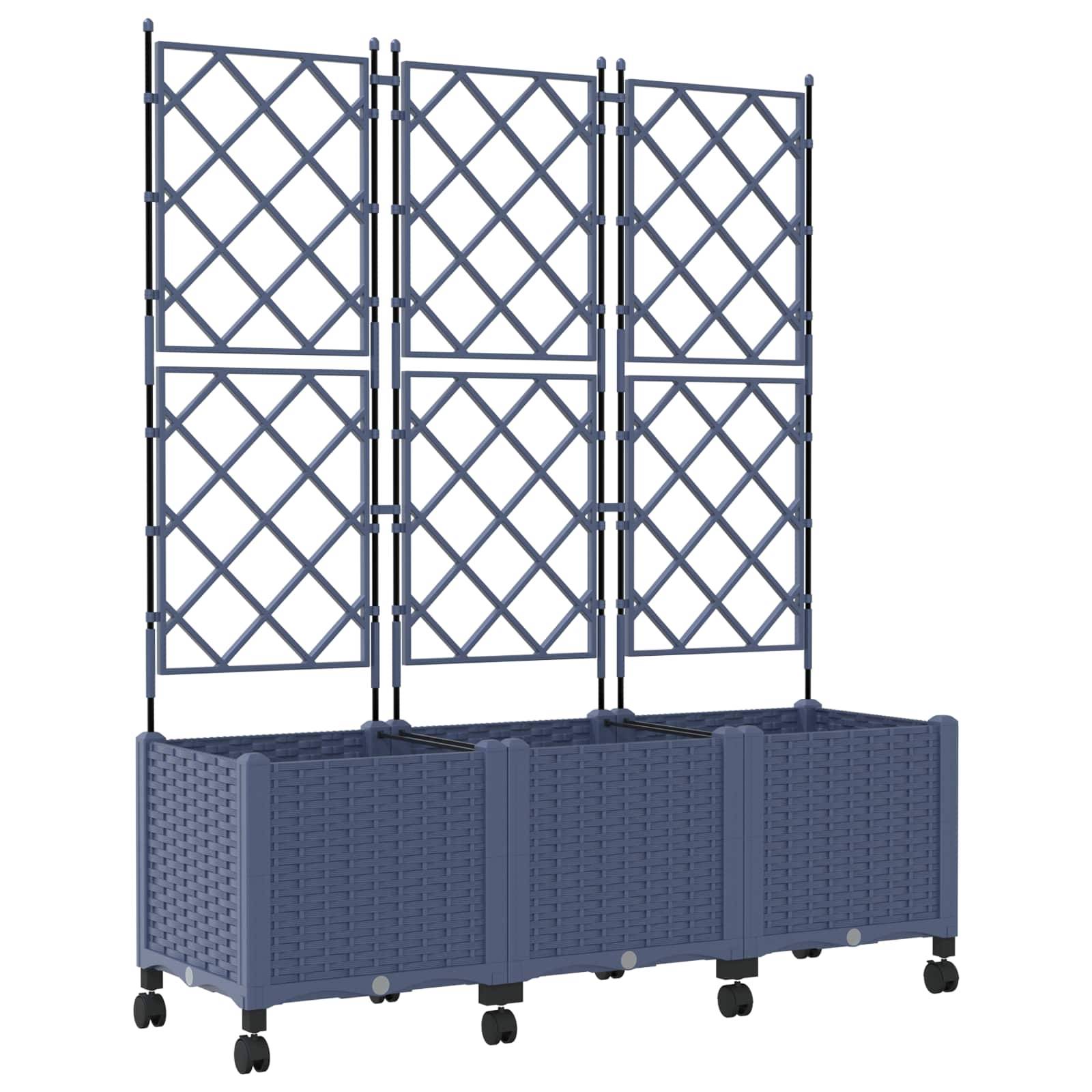 ComfortXL - Jardinière treillis avec roues polypropylène grand volume racinaire 120x40x149cm gris - ComfortXL Outdoor Living - Image 2