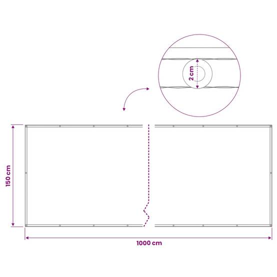 Écran de confidentialité balcon polyester noir 1000 x 150 cm - PANGIVO - Image 6