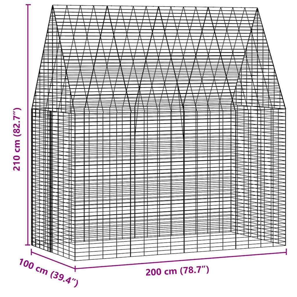 ComfortXL - Cage pour Lapins et Rongeurs en Acier Galvanisé 200x100x210 cm Argent Extérieur - ComfortXL Pet Living - Image 6