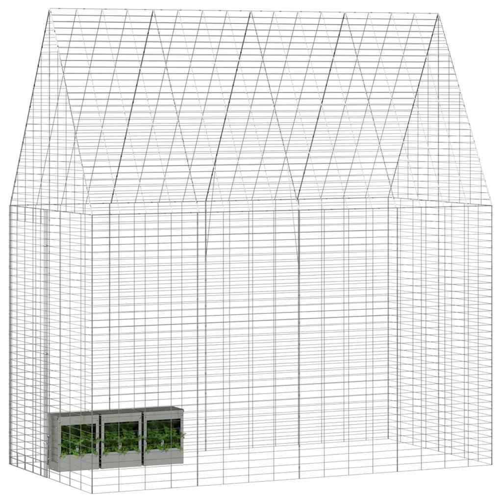 ComfortXL - Cage pour Lapins et Rongeurs en Acier Galvanisé 200x100x210 cm Argent Extérieur - ComfortXL Pet Living - Image 3
