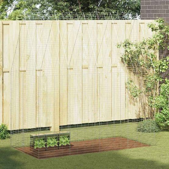 ComfortXL - Cage pour Lapins et Rongeurs en Acier Galvanisé 200x100x210 cm Argent Extérieur - ComfortXL Pet Living - Image 1