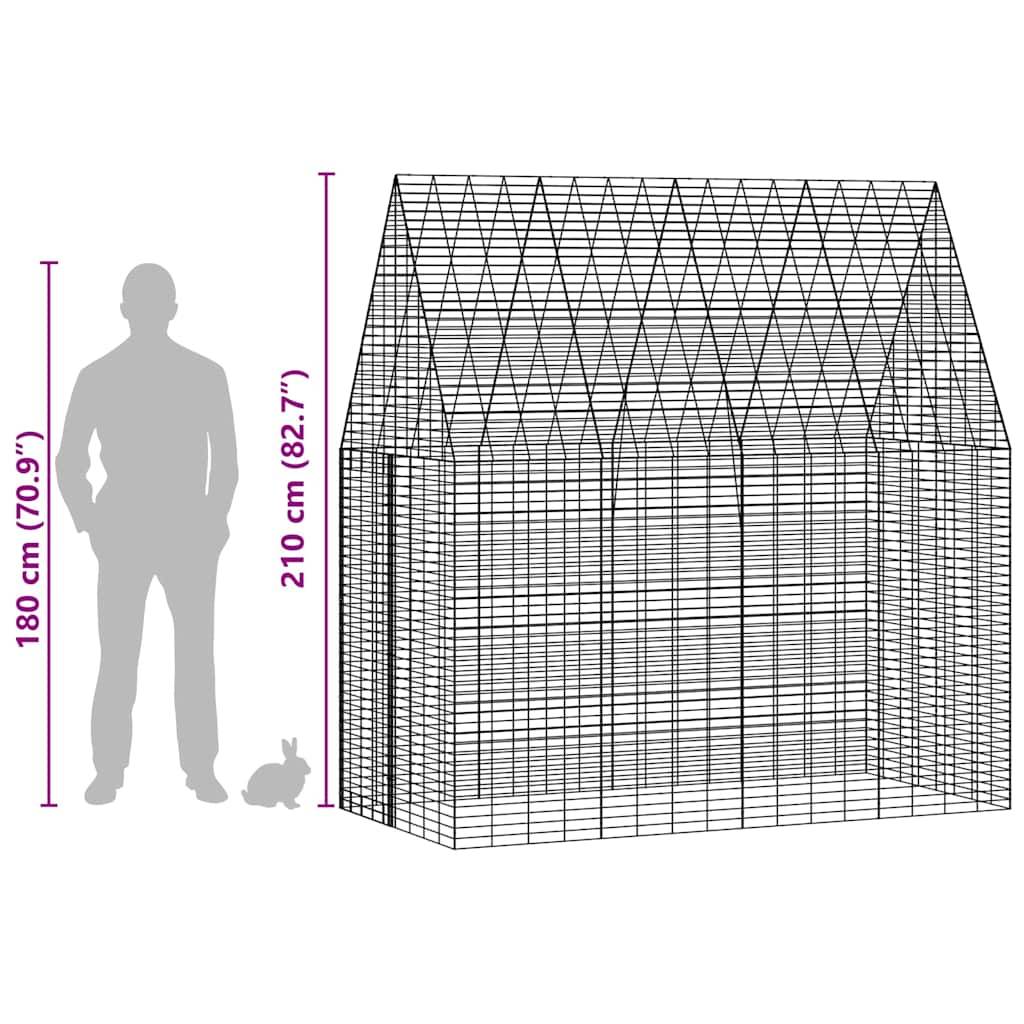 ComfortXL - Cage pour Lapins et Rongeurs en Acier Galvanisé 200x100x210 cm Argent Extérieur - ComfortXL Pet Living - Image 7