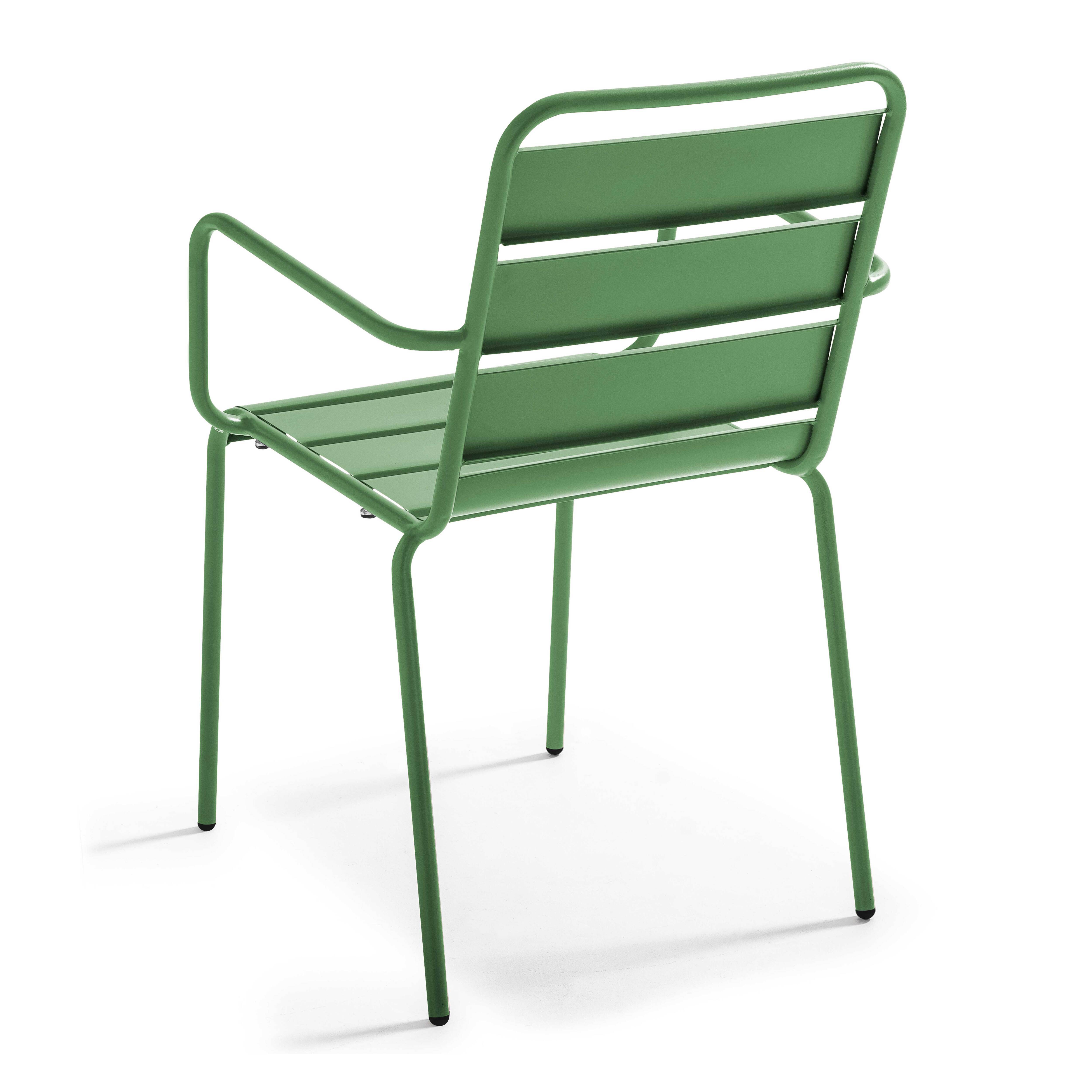 Oviala - Fauteuil de jardin en métal vert cactus Palavas - Oviala - Imagen 5