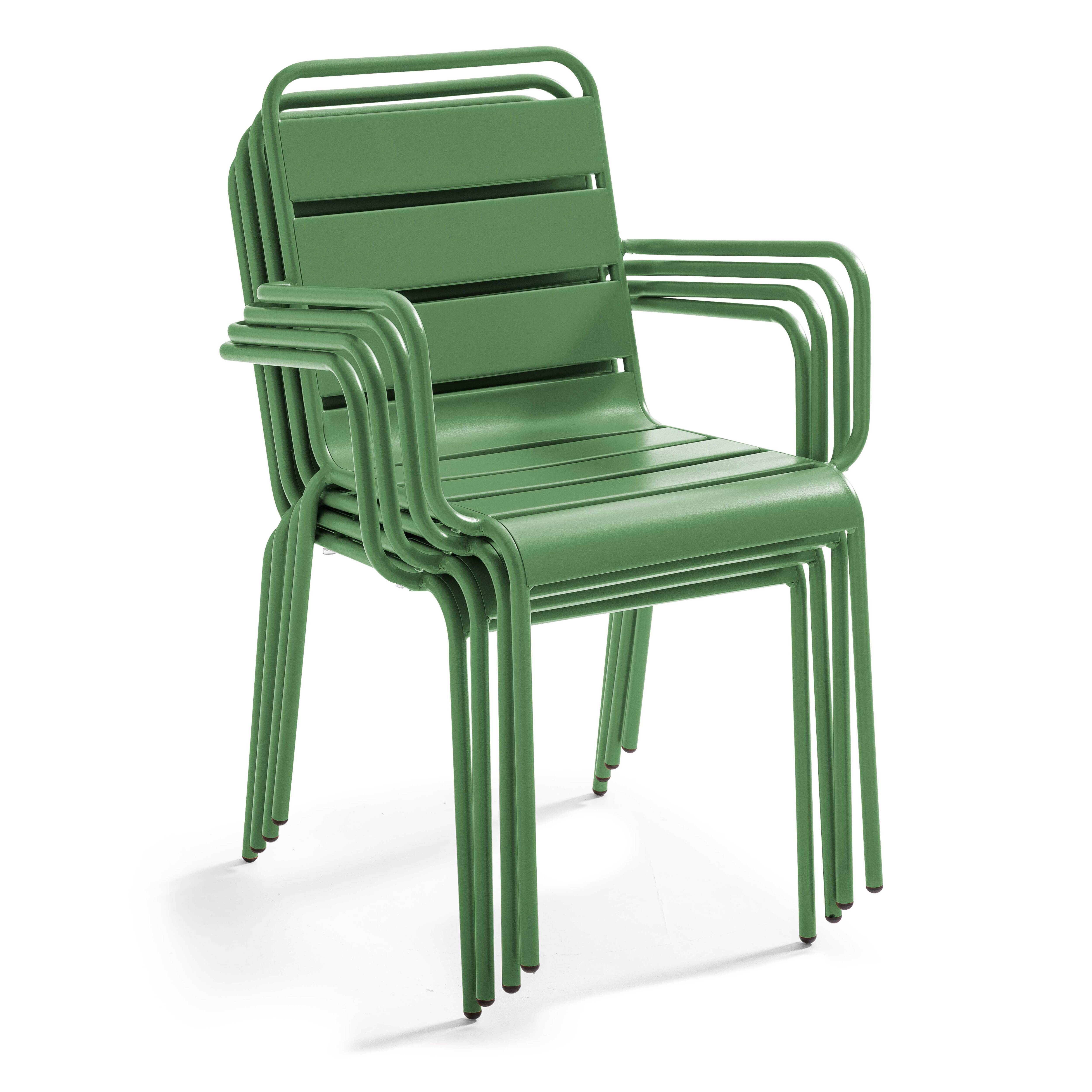 Oviala - Fauteuil de jardin en métal vert cactus Palavas - Oviala - Imagen 4