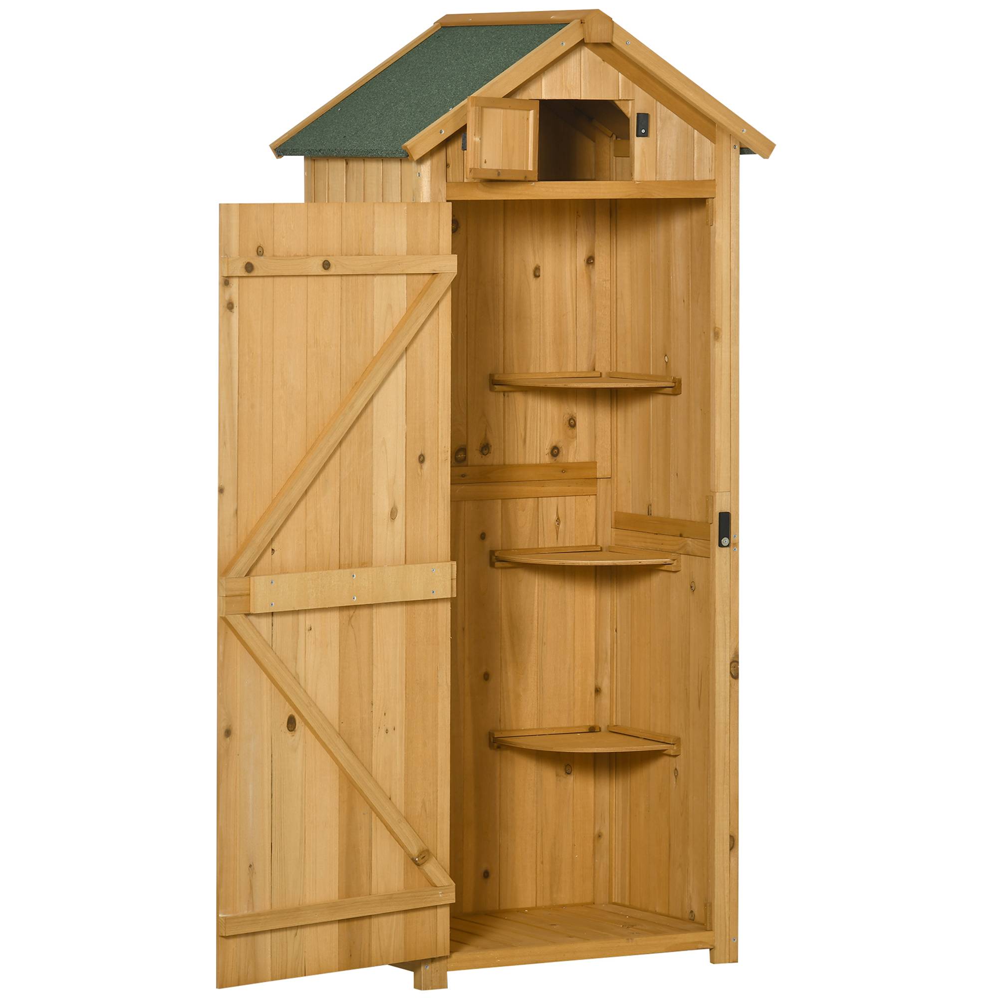 Abri de jardin bois avec étagères 77x54,2x179 cm jaune vert - Image 2