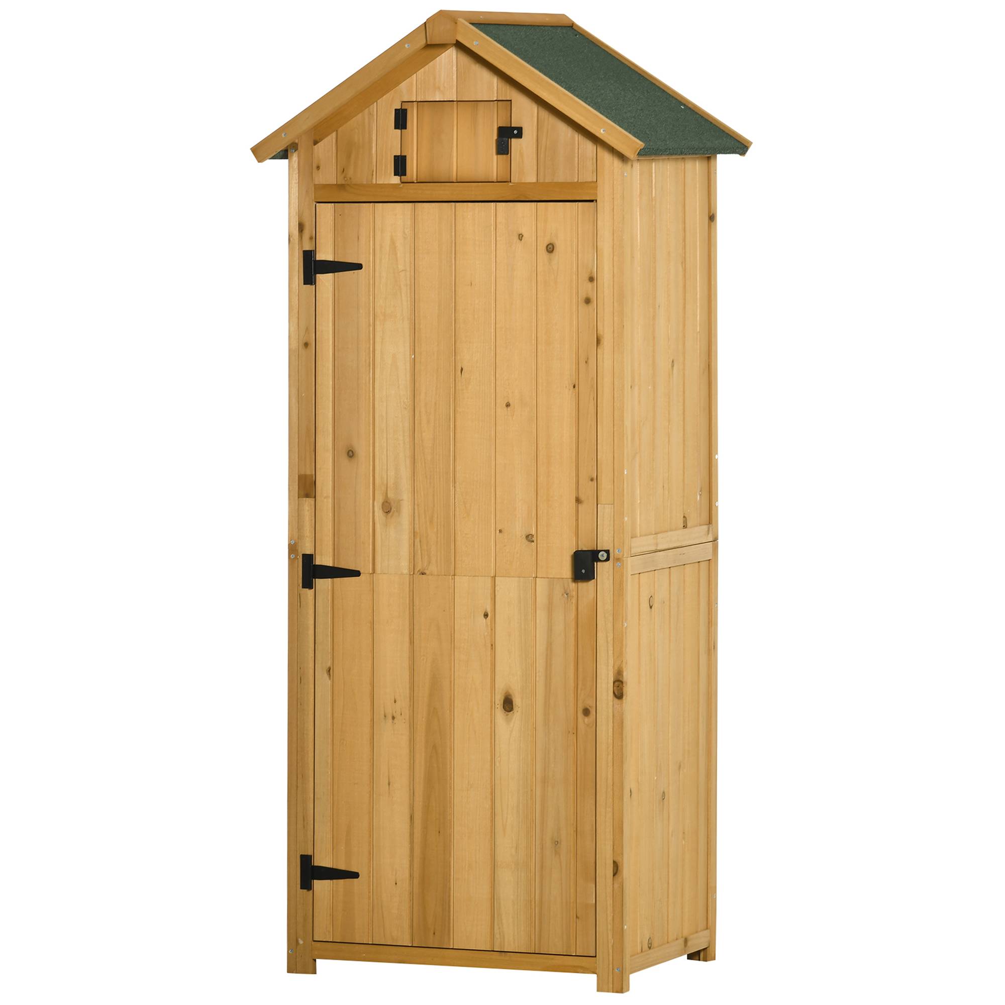 Abri de jardin bois avec étagères 77x54,2x179 cm jaune vert - Image 1