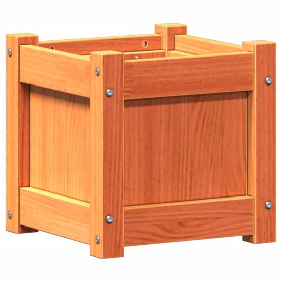 Jardinière bois de pin massif cire marron 31 x 31 x 31 cm - PANGIVO - Image 2