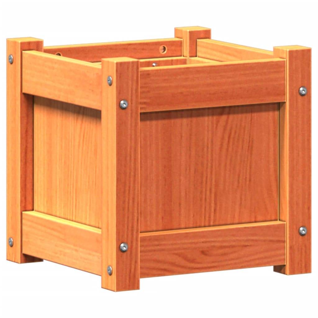 Jardinière bois de pin massif cire marron 31 x 31 x 31 cm - PANGIVO - Image 2