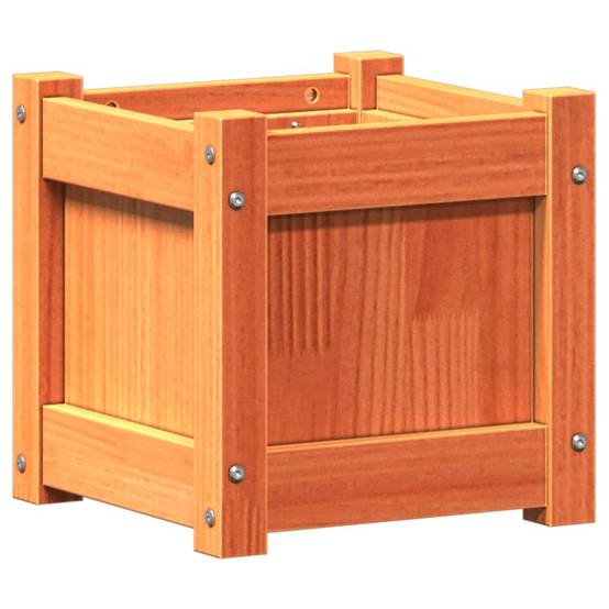 Jardinière bois de pin massif cire marron 31 x 31 x 31 cm - PANGIVO - Image 7