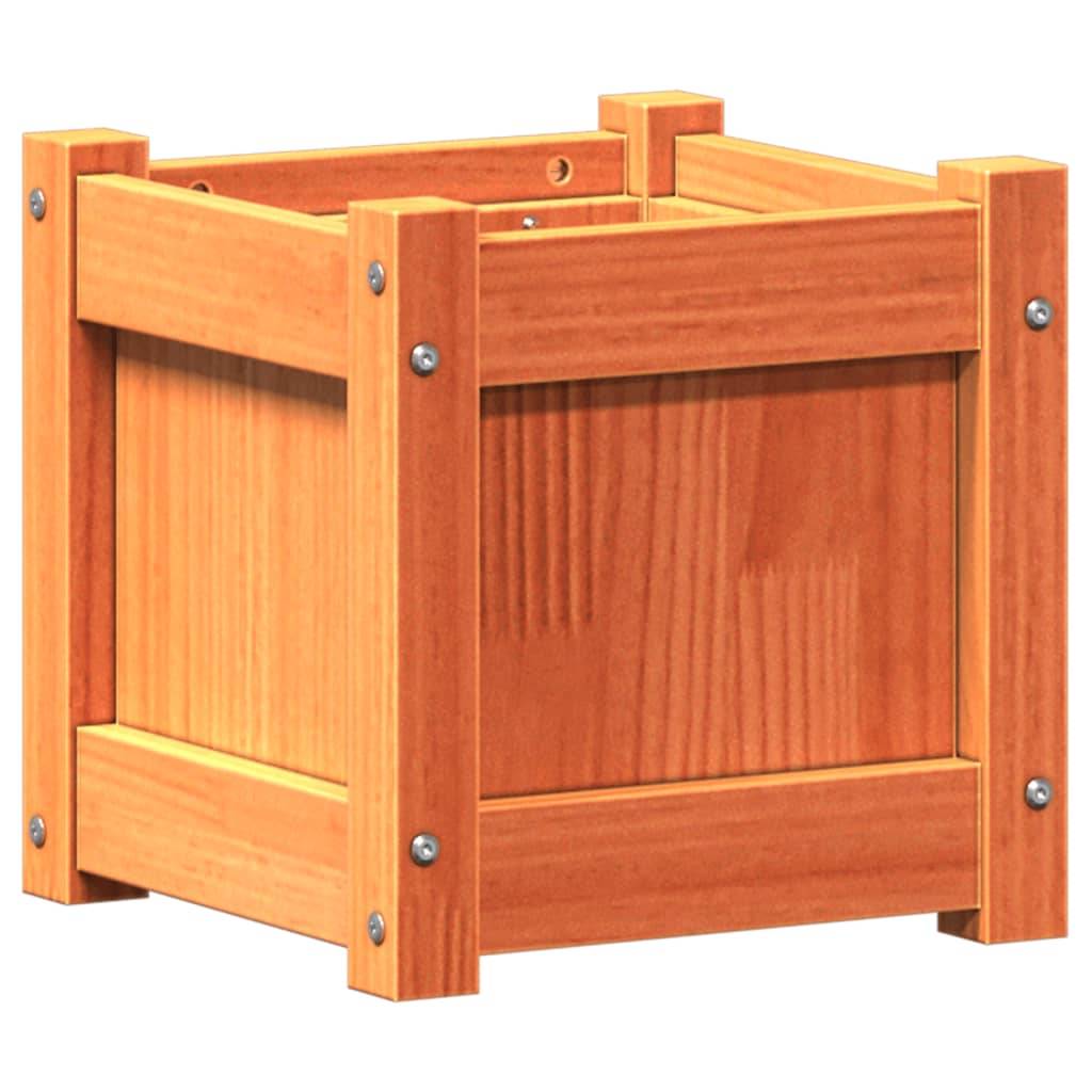Jardinière bois de pin massif cire marron 31 x 31 x 31 cm - PANGIVO - Image 7