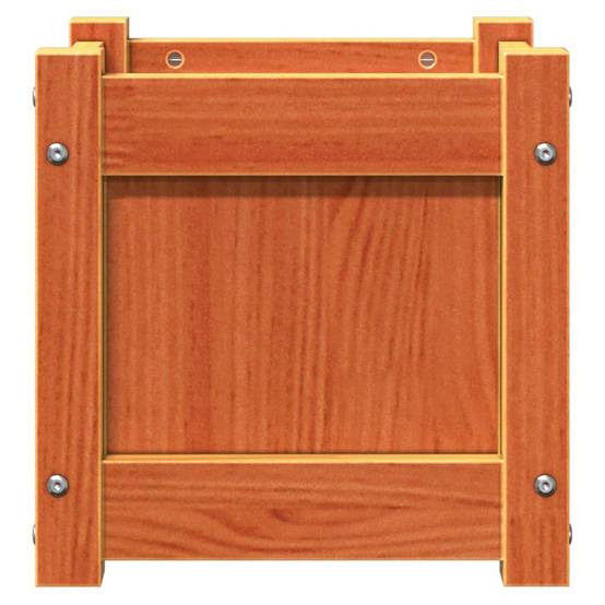 Jardinière bois de pin massif cire marron 31 x 31 x 31 cm - PANGIVO - Image 5