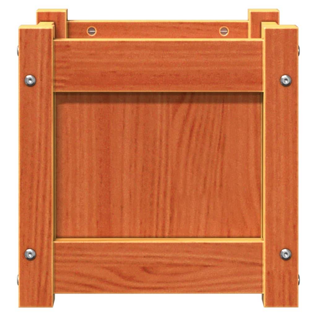 Jardinière bois de pin massif cire marron 31 x 31 x 31 cm - PANGIVO - Image 5