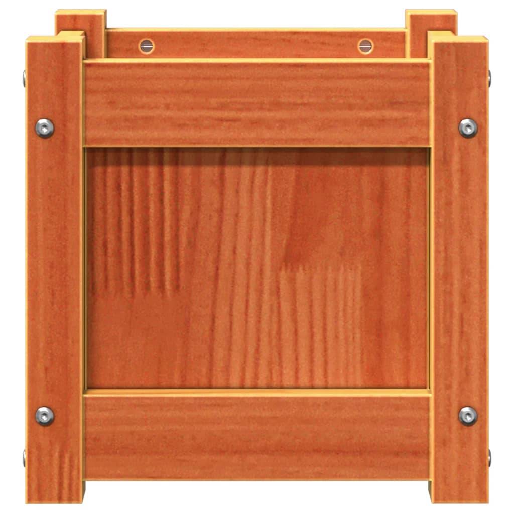 Jardinière bois de pin massif cire marron 31 x 31 x 31 cm - PANGIVO - Image 6