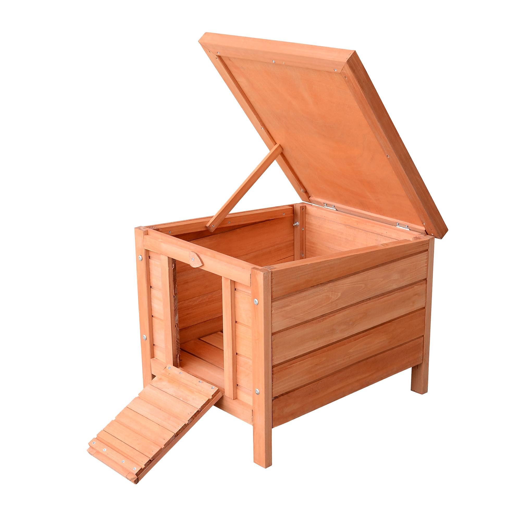 Clapier lapin rongeurs bois extérieur toit asphalte rampe antidérapante 51x42x43cm - ComfortXL Outdoor Living - Image 10