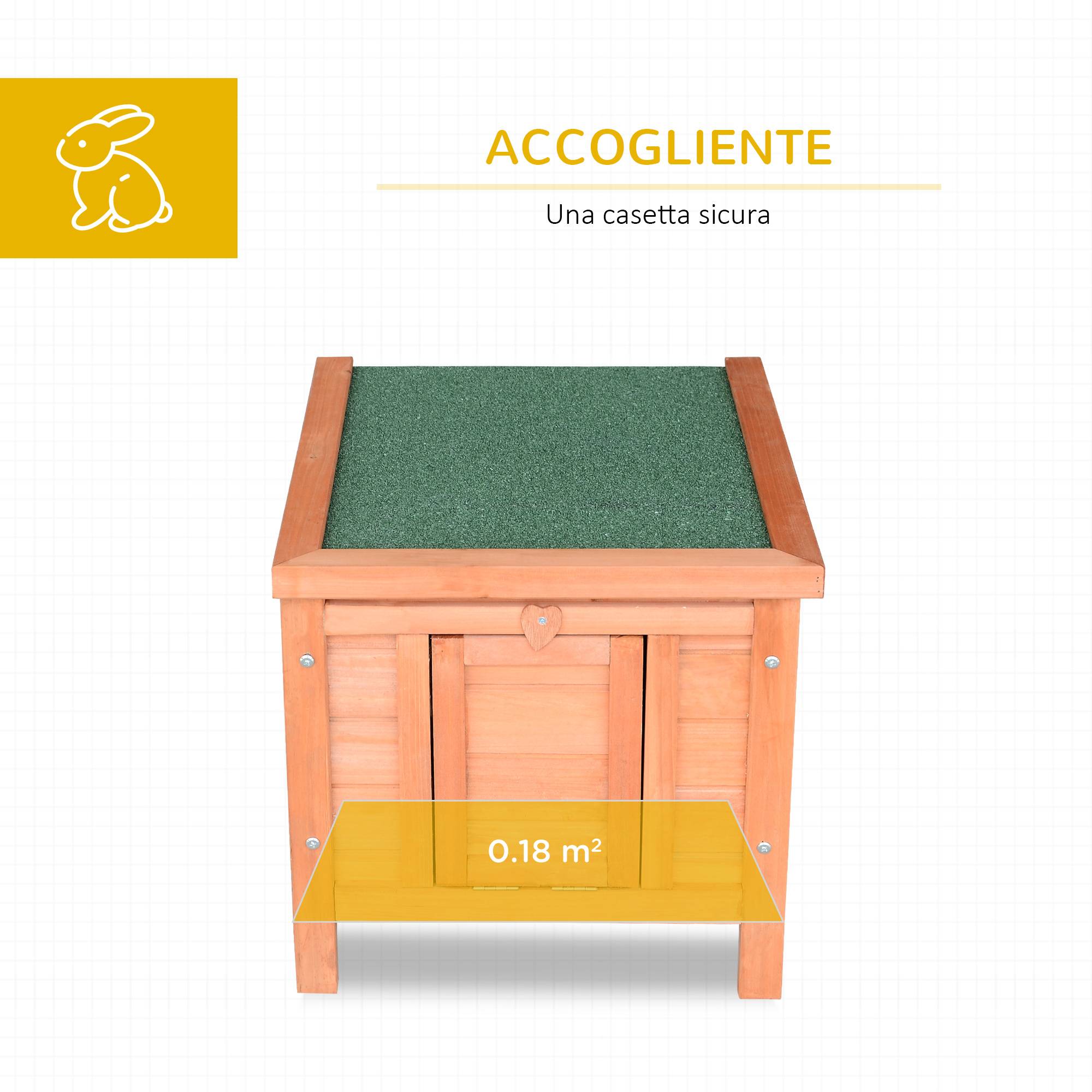 Clapier lapin rongeurs bois extérieur toit asphalte rampe antidérapante 51x42x43cm - ComfortXL Outdoor Living - Image 6