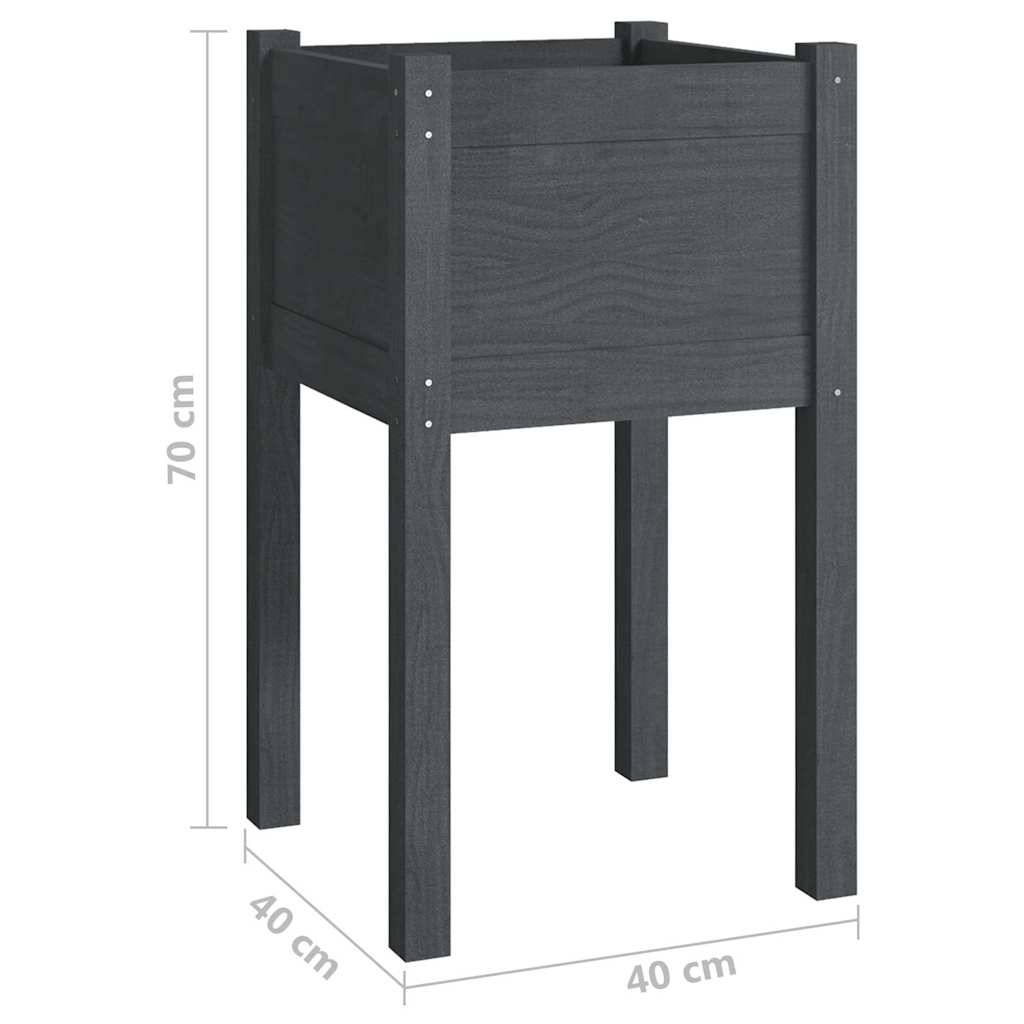 Vidaxl - Jardinière d'extérieur Gris 40x40x70 cm Bois de pin massif vidaXL 810793 - Image 7