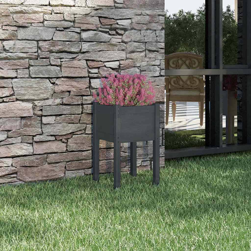 Vidaxl - Jardinière d'extérieur Gris 40x40x70 cm Bois de pin massif vidaXL 810793 - Image 1