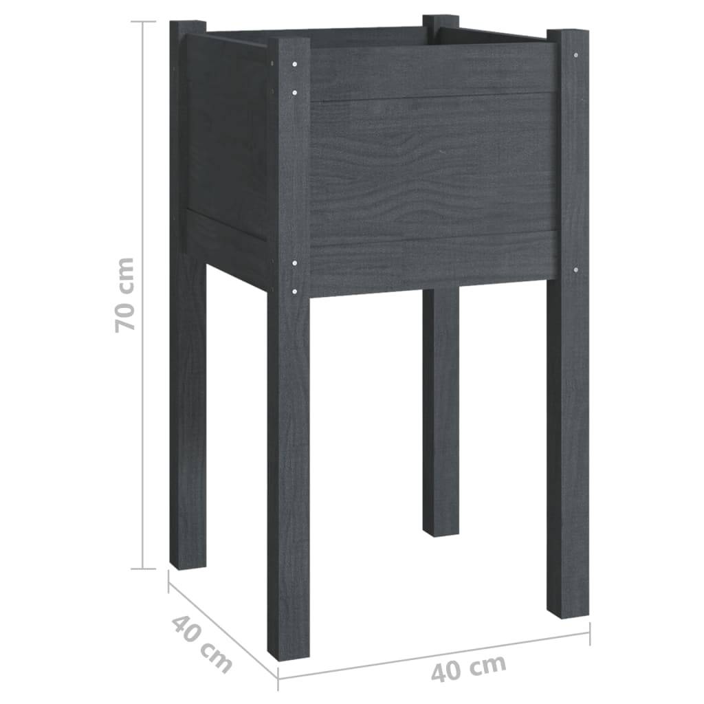 Vidaxl - Jardinière d'extérieur Gris 40x40x70 cm Bois de pin massif vidaXL 810793 - Image 3