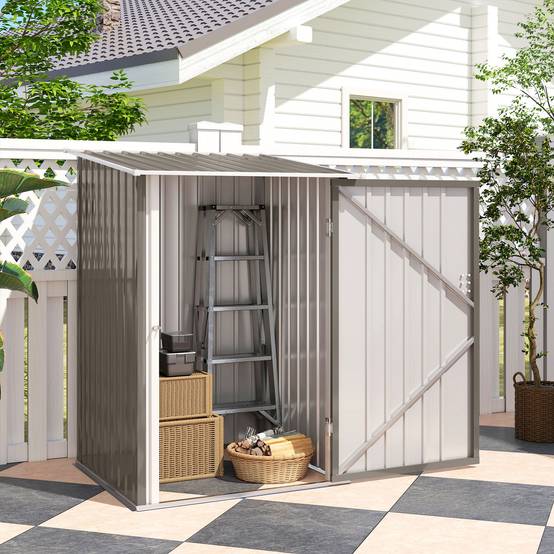 Sans Marque - Abri de Jardin 1m² - Remise pour Outils - cabanon Porte verrouillable - dim. 1L x 1,03l x 1,6H m - tôle d'acier ondulée - Image 10