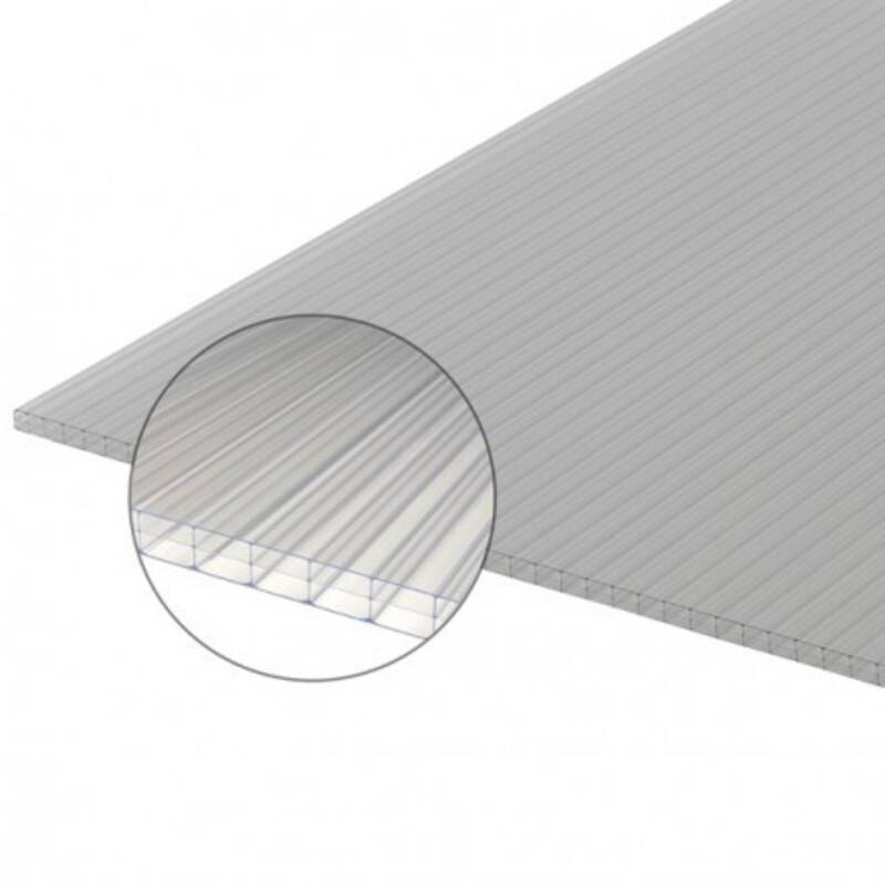 PLAQUE POLYCARBONATE ALVÉOLAIRE 5000 X 980 X 16MM - Coloris - Clair, Epaisseur - 16 mm, Largeur - 98 cm, Longueur - 5 m