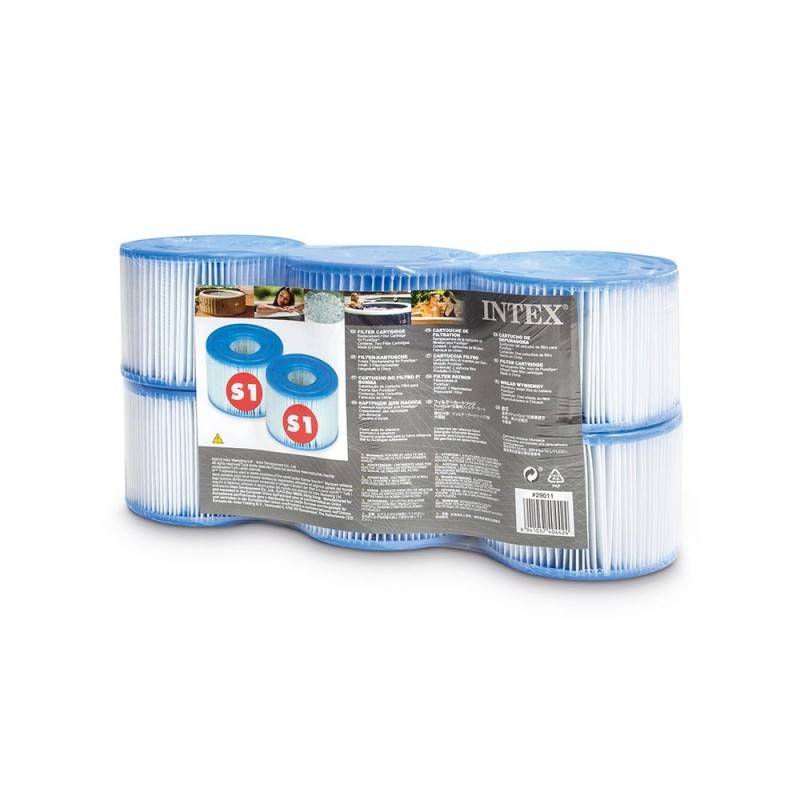 Intex - Lot de 6 cartouches de filtration S1 pour spa gonflable Intex - Image 1