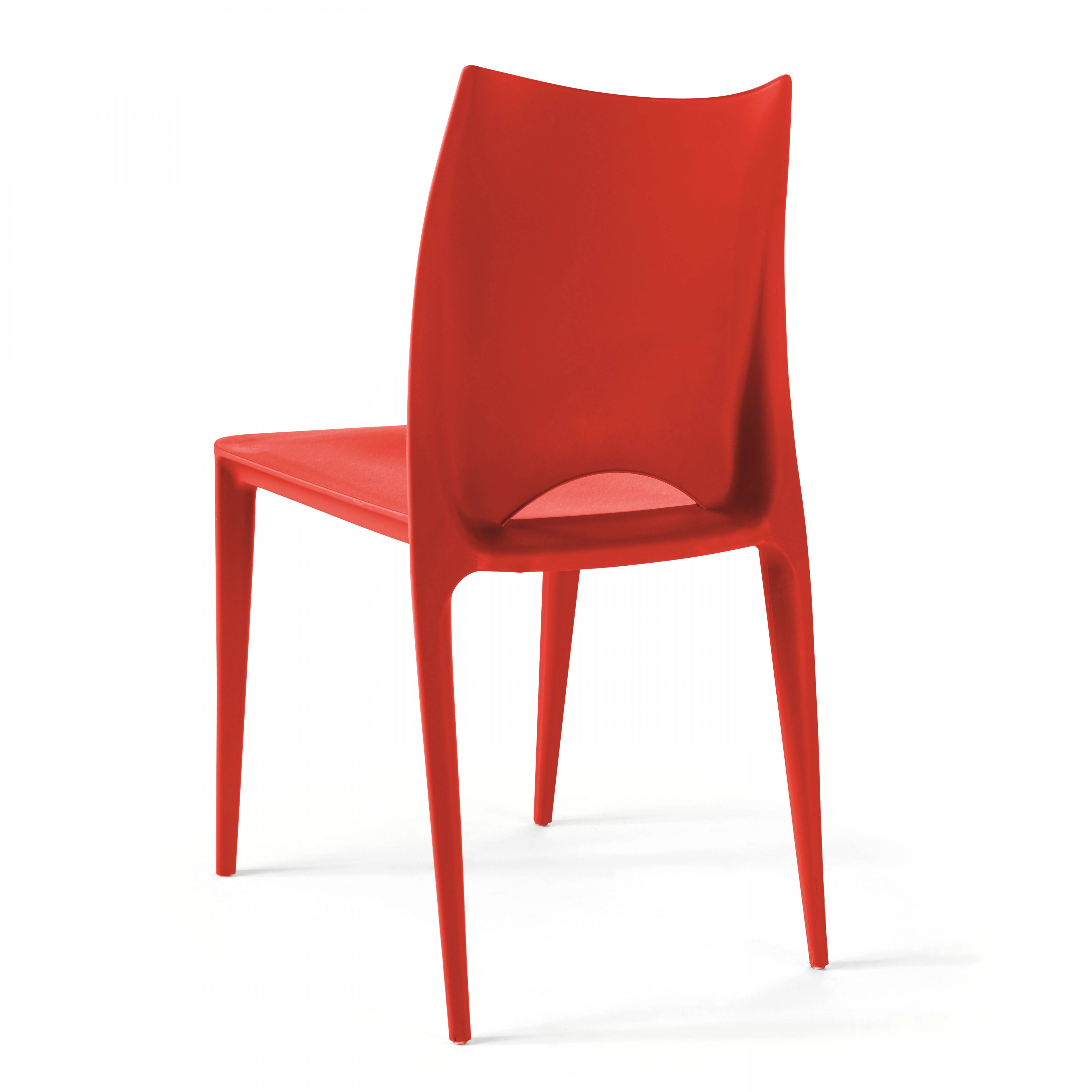 Oviala - Chaise de jardin en plastique rouge London - Oviala - Imagen 2
